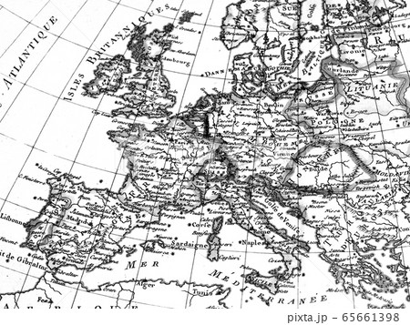 アンティークの世界地図 ヨーロッパの写真素材