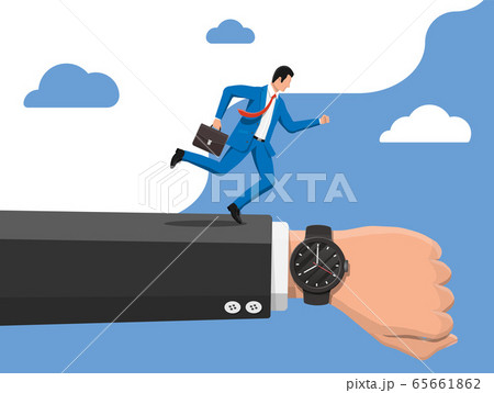 Businessman and wrist watch on hand 65661862