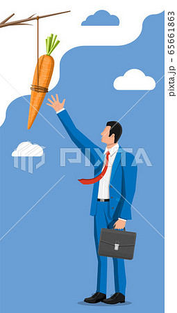 Carrot on a stick and businessman. Carrot on a stick and businessman. 65661863