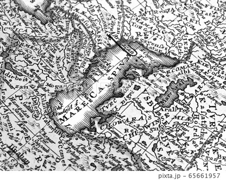 アンティークの世界地図　カスピ海 65661957