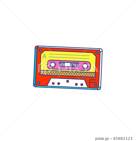 Retro audio cassette cartoon pop art icon, sketch vector illustration isolated. Retro audio cassette cartoon pop art icon, sketch vector illustration isolated. 65662123