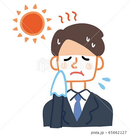 熱中症 会社員 脱水症状のイラスト素材