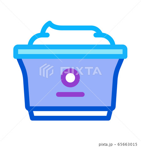 plastic cup of yogurt icon vector outline illustration 65663015