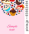 Cartoon style flyer with muffins and cheesecake. 65663494