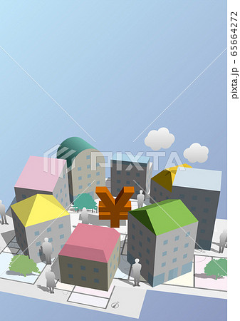 ベクターイラスト　デザイン　ai　eps　家　マイホーム　不動産　物件　探す　購入　賃貸　背景あり 65664272