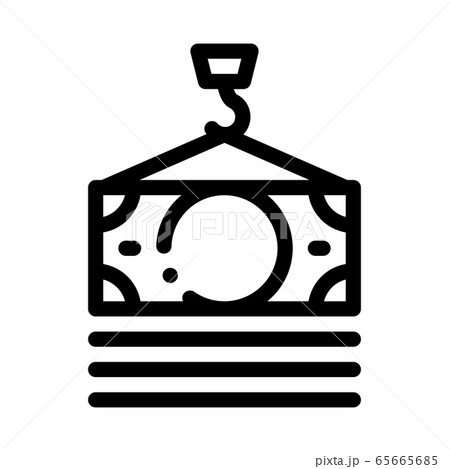 hook cash bill icon vector outline illustration hook cash bill icon vector outline illustration 65665685