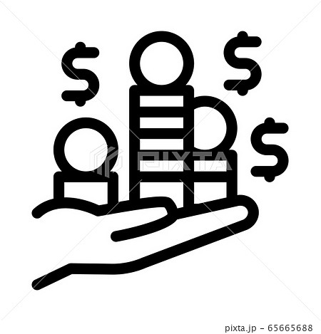 stacks of gold coins money icon vector outline illustration stacks of gold coins money icon vector outline illustration 65665688