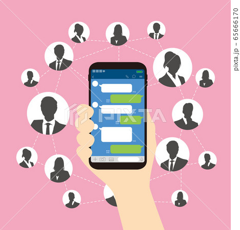 Chat app vector illustration smartphone Chat app vector illustration smartphone 65666170