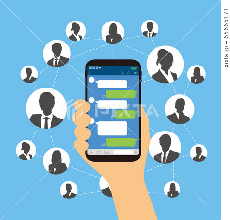 Chat app vector illustration smartphone 65666171