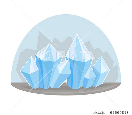 Minerals and Native Crystals as Natural Resource Vector Illustration 65666813
