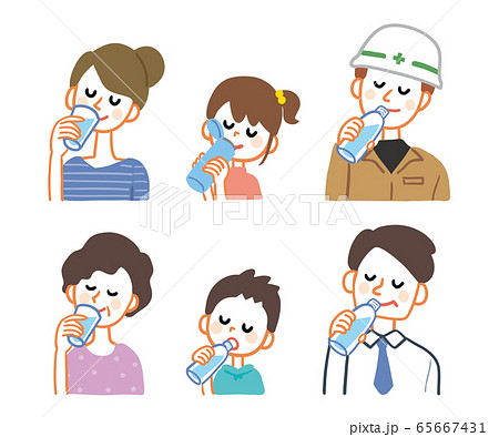 水分補給　人物　バリエーション 65667431