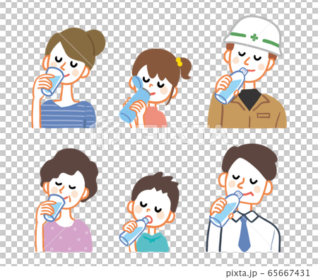 水分補給　人物　バリエーション 65667431