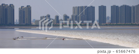 杭州　銭塘江の大逆流 65667476