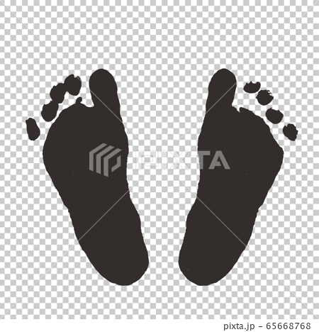 誕生記念に型押しした新生児赤ちゃんの足型のイラスト素材