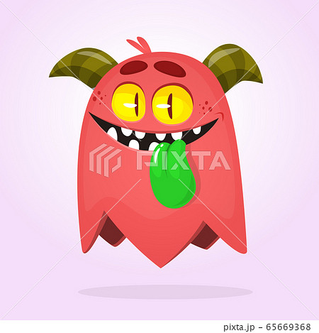 Funny cartoon flying monster. Vector illustration Funny cartoon flying monster. Vector illustration 65669368