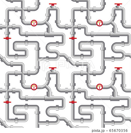 Water supply, pipelines project vector illustration. Plumbing, sanitary engineering, sewage and drainage system 65670356