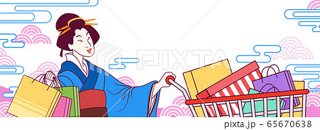 Ukiyo-e shopping festival banner Ukiyo-e shopping festival banner 65670638