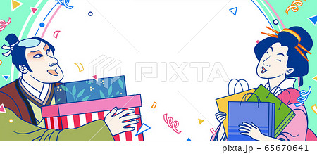 Ukiyo-e shopping festival banner 65670641