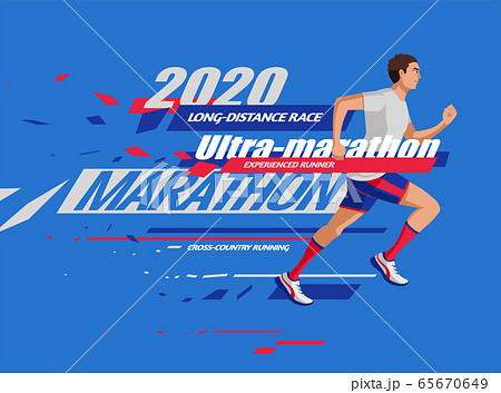 Flat style marathon banner design 65670649