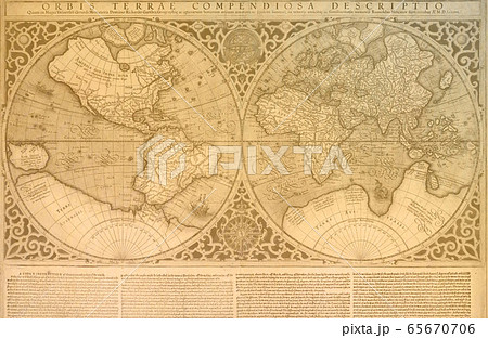 Antique World Map vintage background 65670706