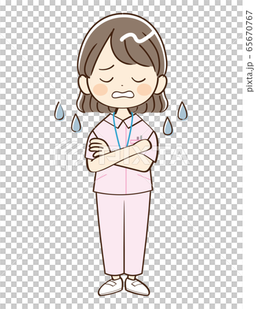 女人,護士,困惑 女人,護士,困惑 65670767