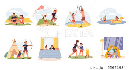 Brother sister everyday life activities scene set 65671984
