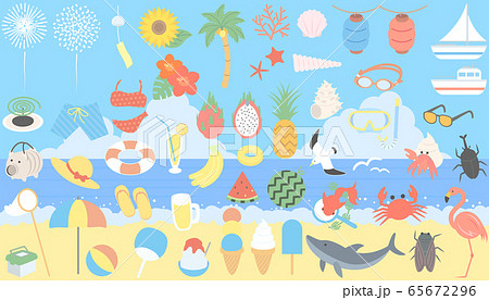 夏のイラストセット 65672296