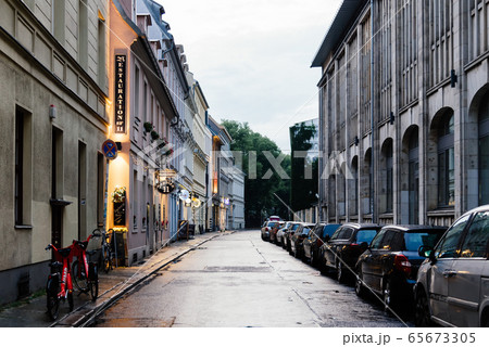 Street view in Scheunenviertel quarter in Berlin Mitte Street view in Scheunenviertel quarter in Berlin Mitte 65673305
