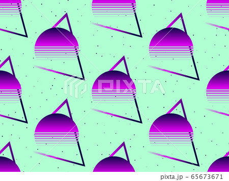 Retro futuristic seamless pattern. 80s retro 65673671