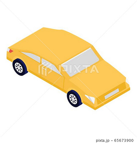 Yellow car icon, isometric style 65673900