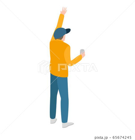 Young man search taxi icon, isometric style Young man search taxi icon, isometric style 65674245