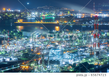 水島工業地帯の夜景 65674723