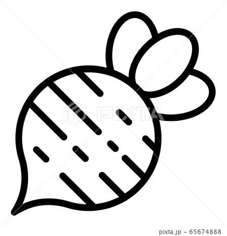 Vegan beet icon, outline style 65674888
