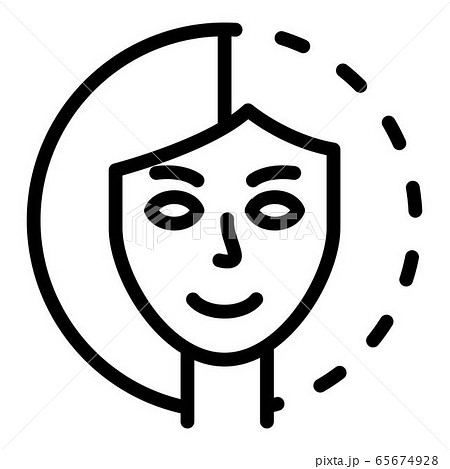 Smiling woman bipolar icon, outline style Smiling woman bipolar icon, outline style 65674928