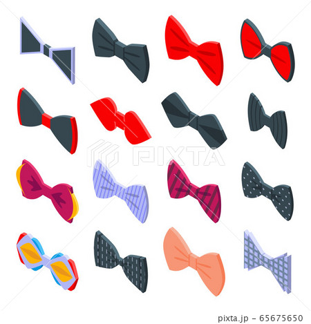 Bowtie icons set, isometric style 65675650