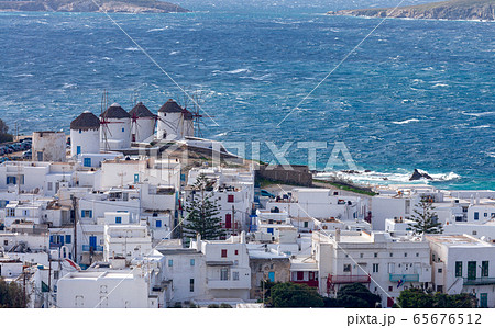 Mykonos. An old traditional windmill. 65676512