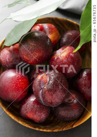 Satsuma red plums clsoe up. Delicious plums in Satsuma red plums clsoe up. Delicious plums in 65676735