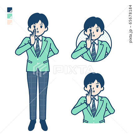 simple school boy Green Blazer_Whispering 65678184