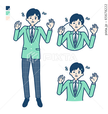 simple school boy Green Blazer_panic 65678222