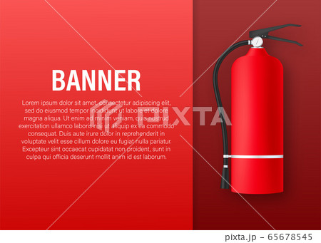 Fire extinguisher protection banner. Vector stock illustration. 65678545