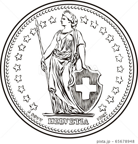 Swiss money one franc silver coin obverse Swiss money one franc silver coin obverse 65678948