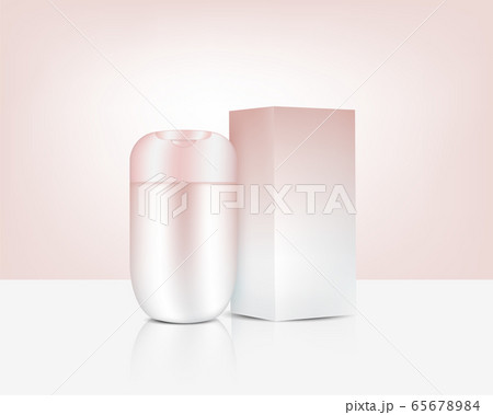 Bottle Mock up Realistic Rose Gold Beauty Cosmetic 65678984