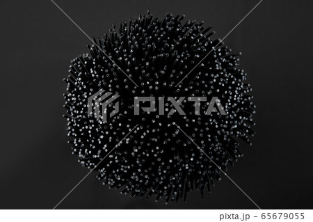 Black spaghetti pasta on a black background. 65679055