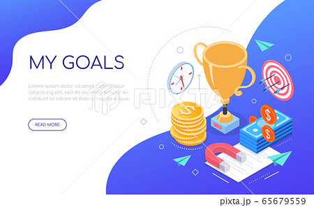 My goals - modern colorful isometric web banner 65679559