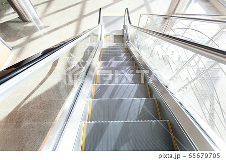 Escalator at airport terminal. Empty 65679705