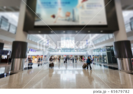 Airport interior. Departure hall. People with 65679782
