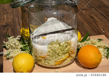 Large preserving jar with the ingredients for Large preserving jar with the ingredients for 65680186