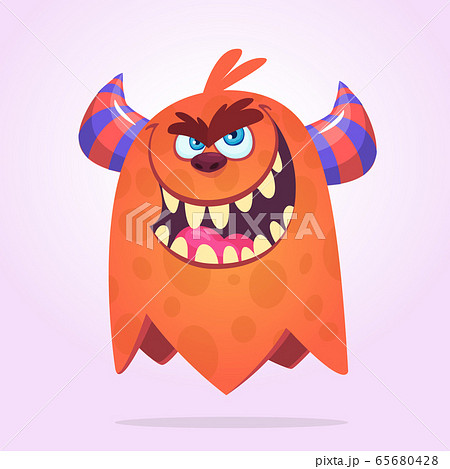 Funny cartoon flying monster. Vector illustration Funny cartoon flying monster. Vector illustration 65680428
