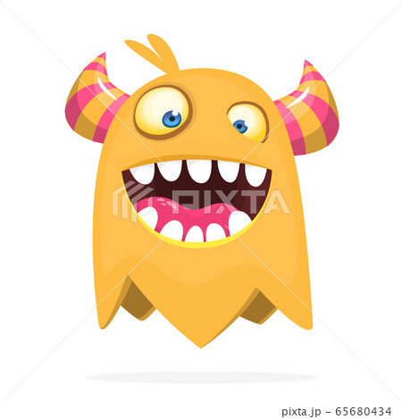 Funny cartoon flying monster. Vector illustration 65680434