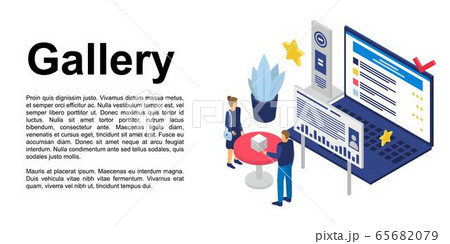 Gallery concept banner, isometric style Gallery concept banner, isometric style 65682079